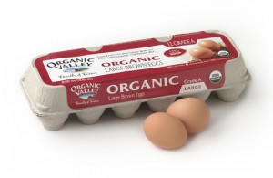 Egg carton with organic label