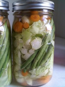 jar of fermented mixed vegetables