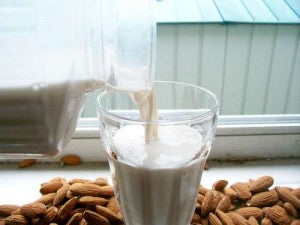 Almond milk in glass