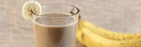 Coffee smoothie with ripe bananas