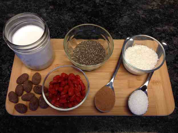 Ingredients for chia pudding