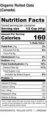 Organic Sprouted Whole Rolled Oats - U-RAAW! Health Foods