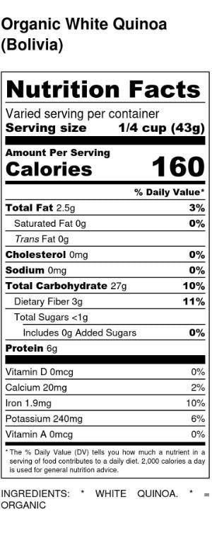 Organic White Quinoa - U-RAAW! Health Foods